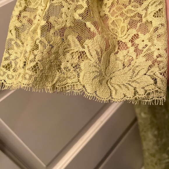 $1800 Christian Lacroix Lace Dress Green Yellow 42 6 8 cocktail vintage wedding - Picture 7 of 9